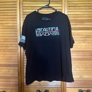 Grunt Style Black Graphic 'Beautiful Badass' Short Sleeve Tee